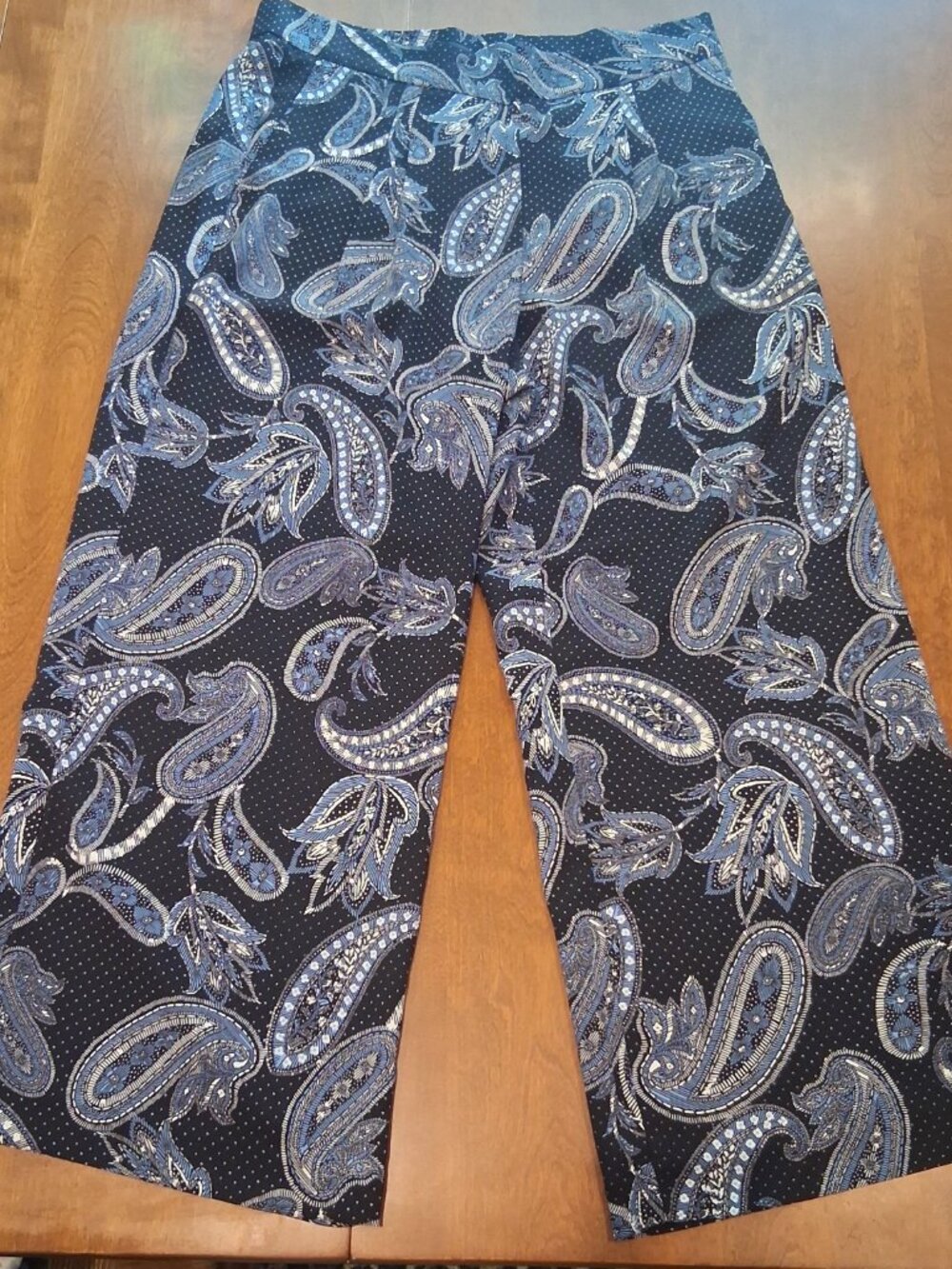 ANN TAYLOR FACTORY Paisley Wide Leg Cropped Pants - Size 8